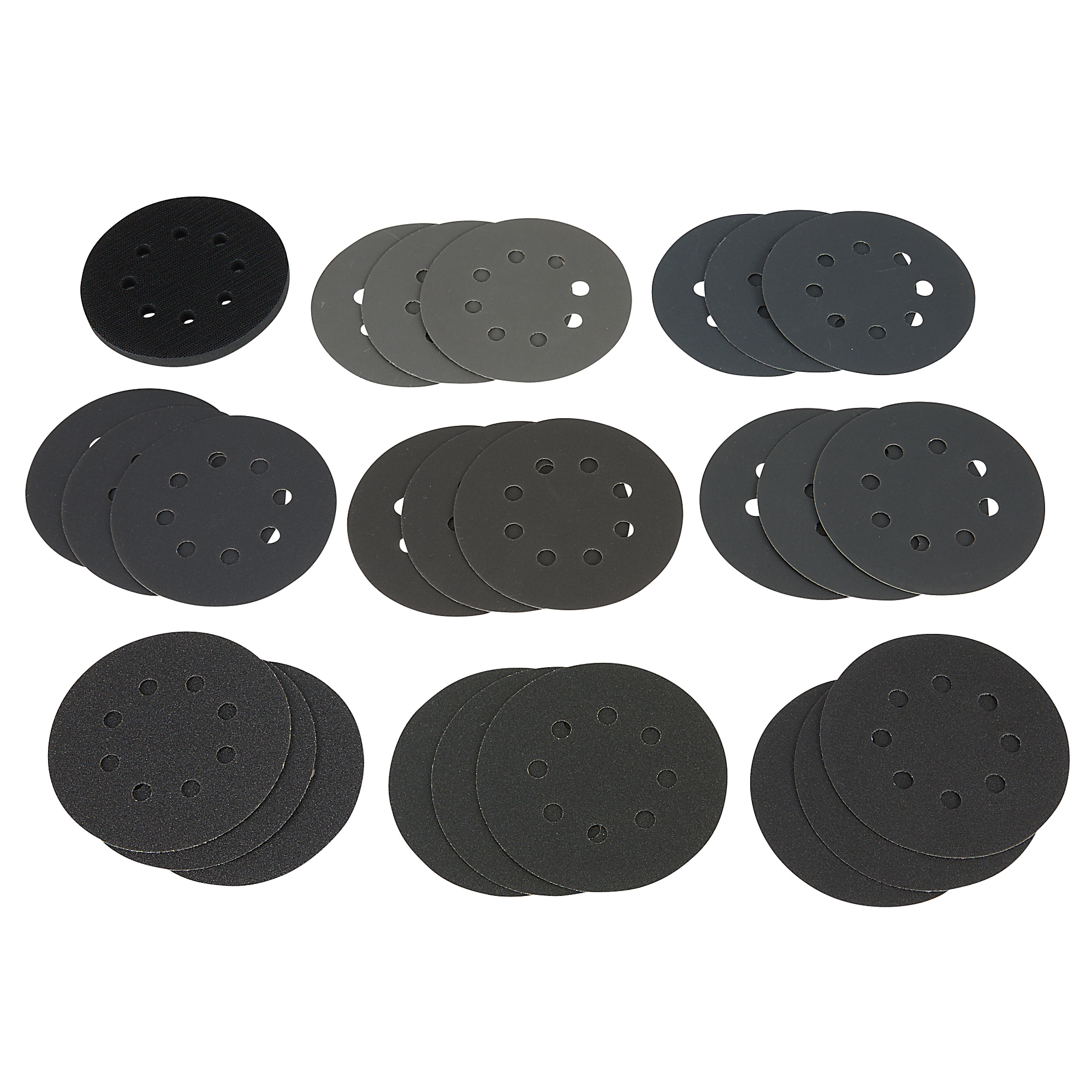 Klutch 5in. Sanding Disc Kit, 25-Pk., Assorted Grits, Random Orbit Sander Discs